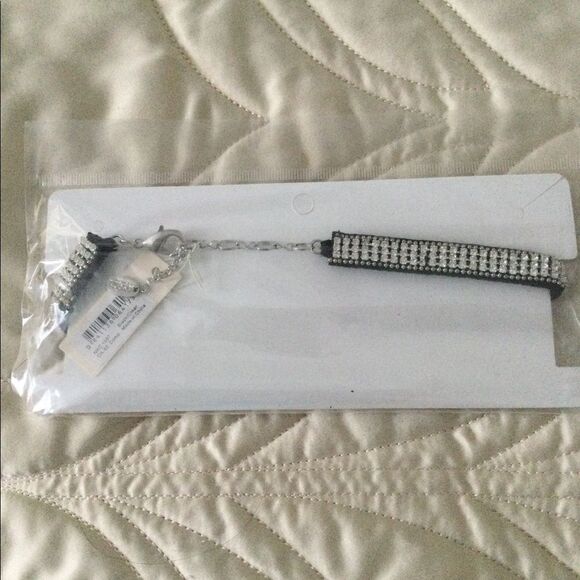 NWT Austrian crystal choker black silver tone - Picture 6 of 8